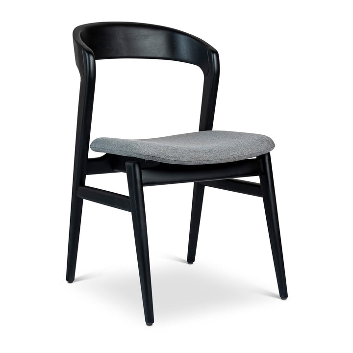 VELMA SOLID TAUARI FRAME SIDE CHAIR - ESSENCE GREY, EBANO - SIDE VIEW