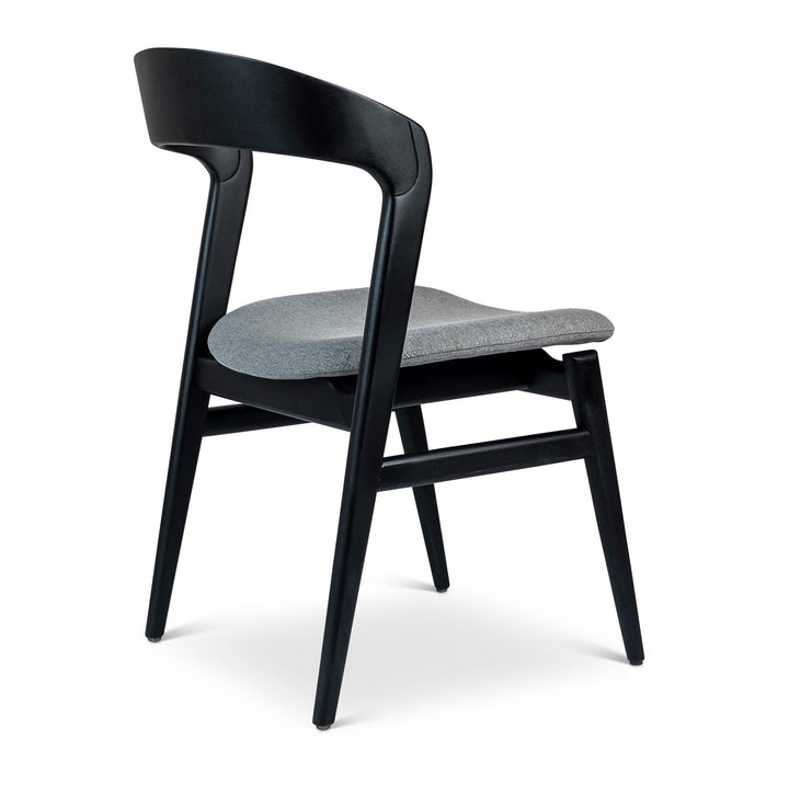 VELMA SOLID TAUARI FRAME SIDE CHAIR - ESSENCE GREY, EBANO - BACK VIEW