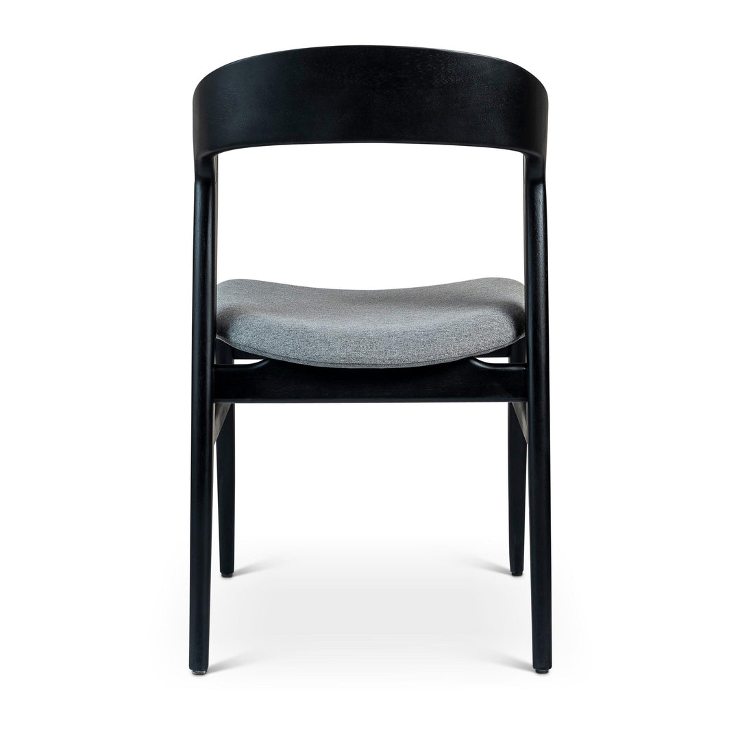 VELMA SOLID TAUARI FRAME SIDE CHAIR - ESSENCE GREY, EBANO - BACK VIEW