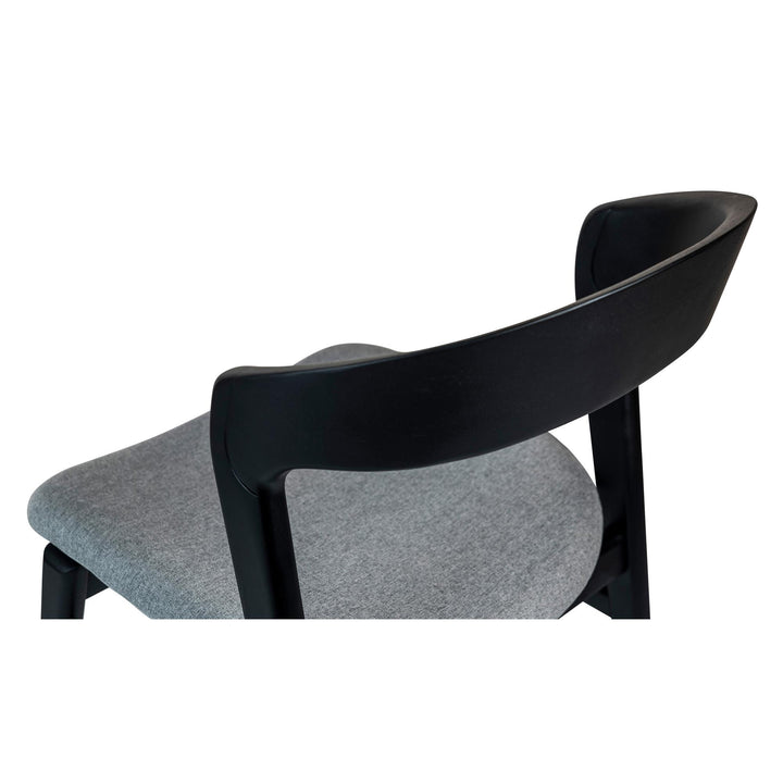 VELMA SOLID TAUARI FRAME SIDE CHAIR - ESSENCE GREY, EBANO - CLOSE VIEW