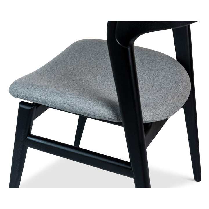 VELMA SOLID TAUARI FRAME SIDE CHAIR - ESSENCE GREY, EBANO - CLOSE VIEW