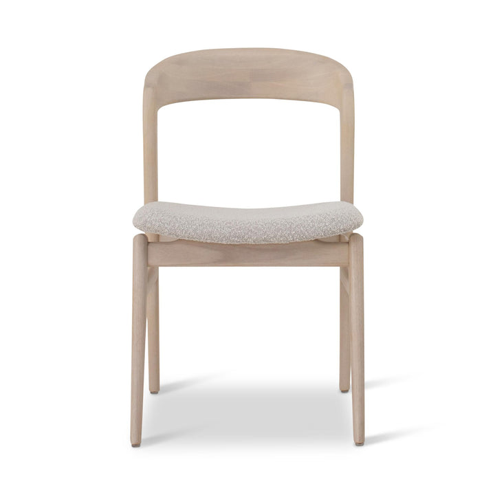 VELMA SOLID TAUARI FRAME SIDE CHAIR - CRAFTED GLAZE, NEVOA - FRONT VIEW