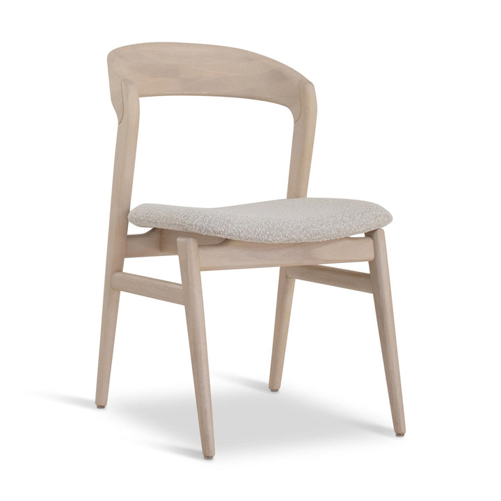 VELMA SOLID TAUARI FRAME SIDE CHAIR - CRAFTED GLAZE, NEVOA - FRONT VIEW