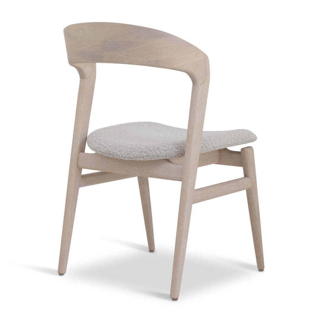 VELMA SOLID TAUARI FRAME SIDE CHAIR - CRAFTED GLAZE, NEVOA - BACK VIEW