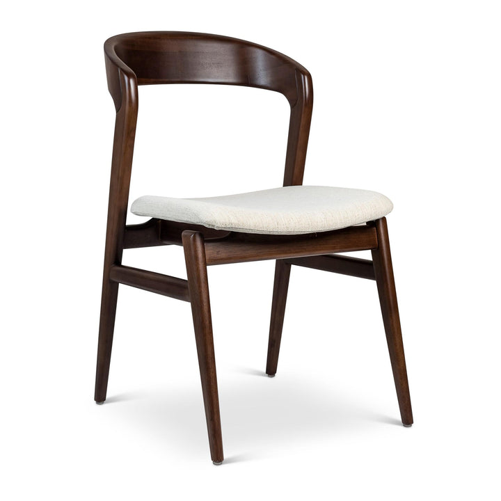 VELMA SOLID TAUARI FRAME SIDE CHAIR - MEDLEY IVORY, NOGAL - FRONT VIEW