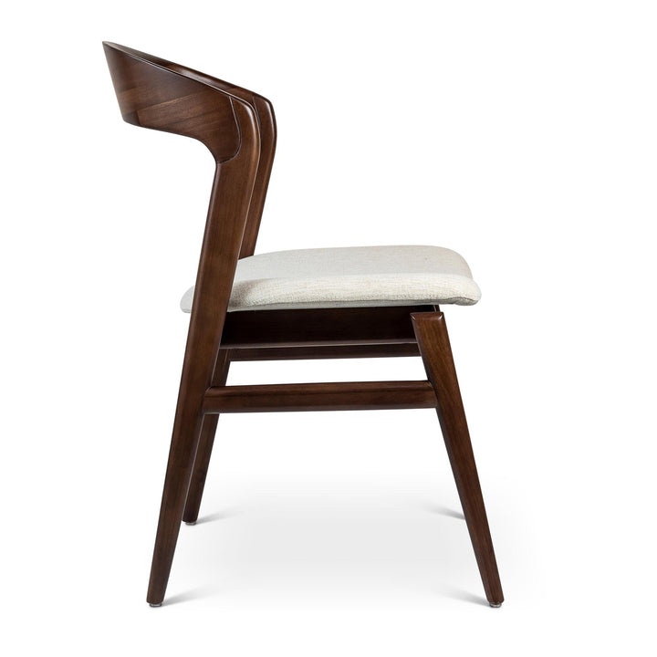 VELMA SOLID TAUARI FRAME SIDE CHAIR - MEDLEY IVORY, NOGAL - SIDE VIEW