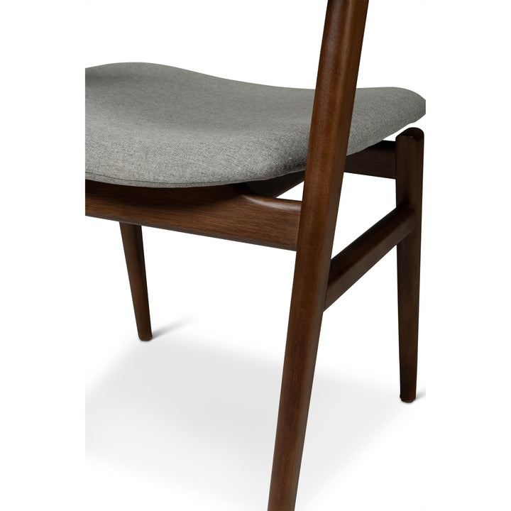 VELMA SOLID TAUARI FRAME SIDE CHAIR - ESSENCE GREY, NOGAL - CLOSE VIEW