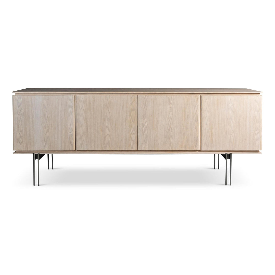 MODERN BRAZILIAN VENEER WOOD MARROCOS BUFFET - NEVOA TITANIUM - FRONT VIEW
