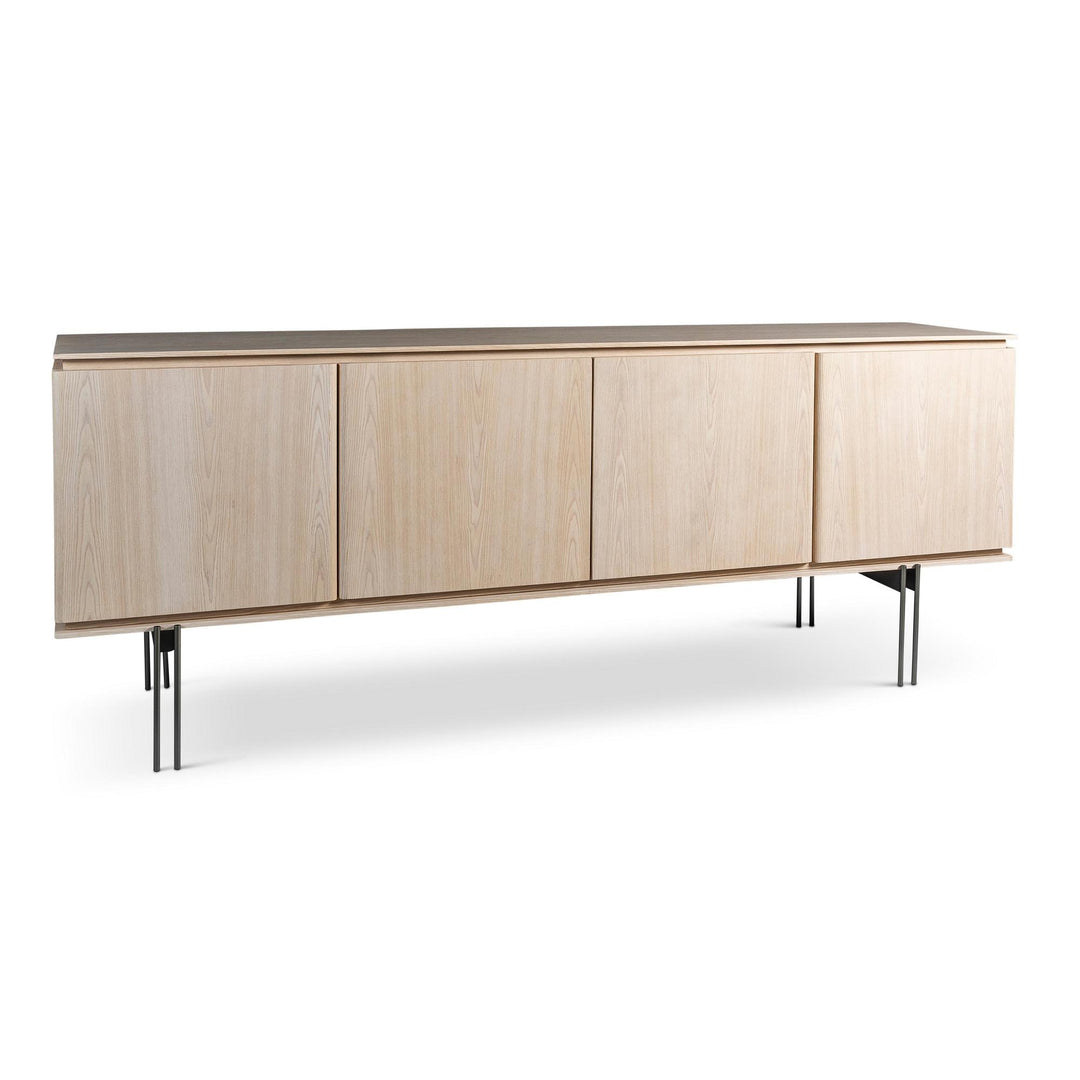 MODERN BRAZILIAN VENEER WOOD MARROCOS BUFFET - NEVOA TITANIUM - FRONT VIEW