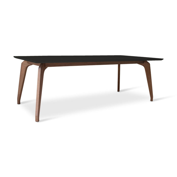 MODERN BRAZILIAN SOLID TAUARI WOOD GIANE DINING TABLE - BLACK NOGAL - FRONT VIEW