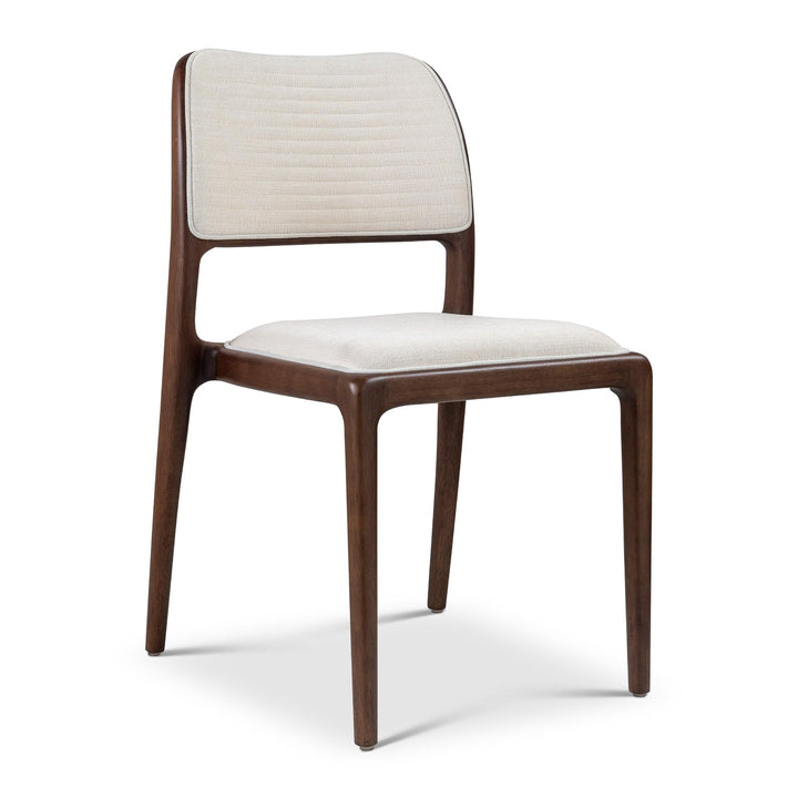 CHLOE CHENILLE FABRIC SIDE CHAIR - FONTANA NATURAL, NOGAL - FRONT VIEW