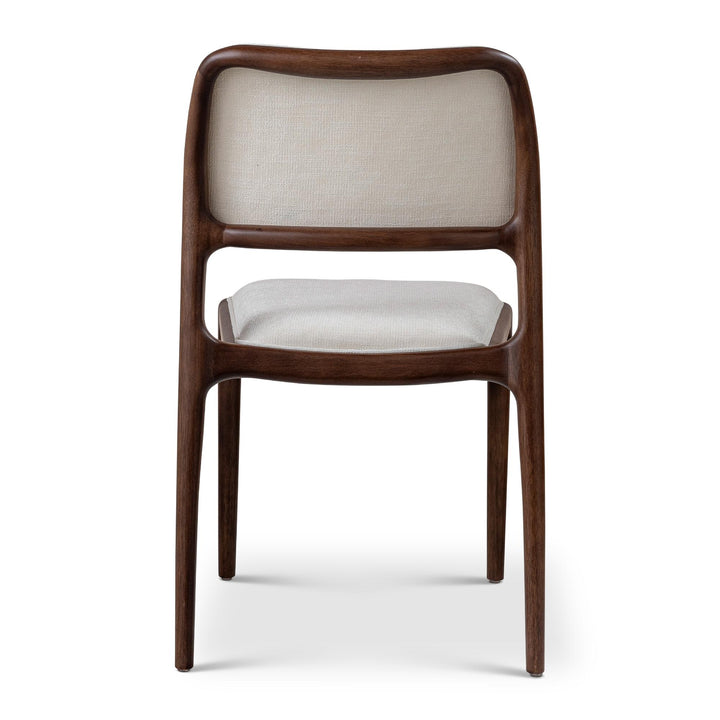 CHLOE CHENILLE FABRIC SIDE CHAIR - FONTANA NATURAL, NOGAL - BACK VIEW