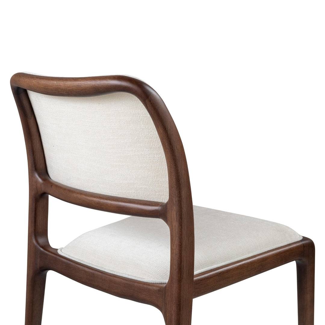 CHLOE CHENILLE FABRIC SIDE CHAIR - FONTANA NATURAL, NOGAL - CLOSE VIEW