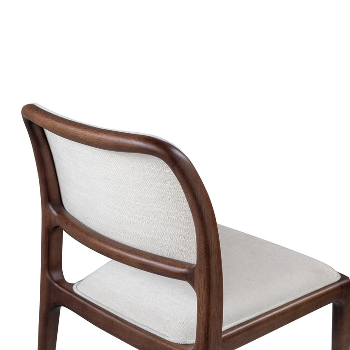 CHLOE CHENILLE FABRIC SIDE CHAIR - FONTANA NATURAL, NOGAL - CLOSE VIEW