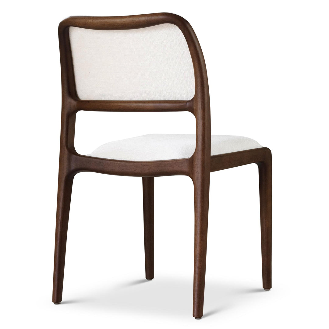 CHLOE CHENILLE FABRIC SIDE CHAIR - FONTANA NATURAL, NOGAL - BACK VIEW