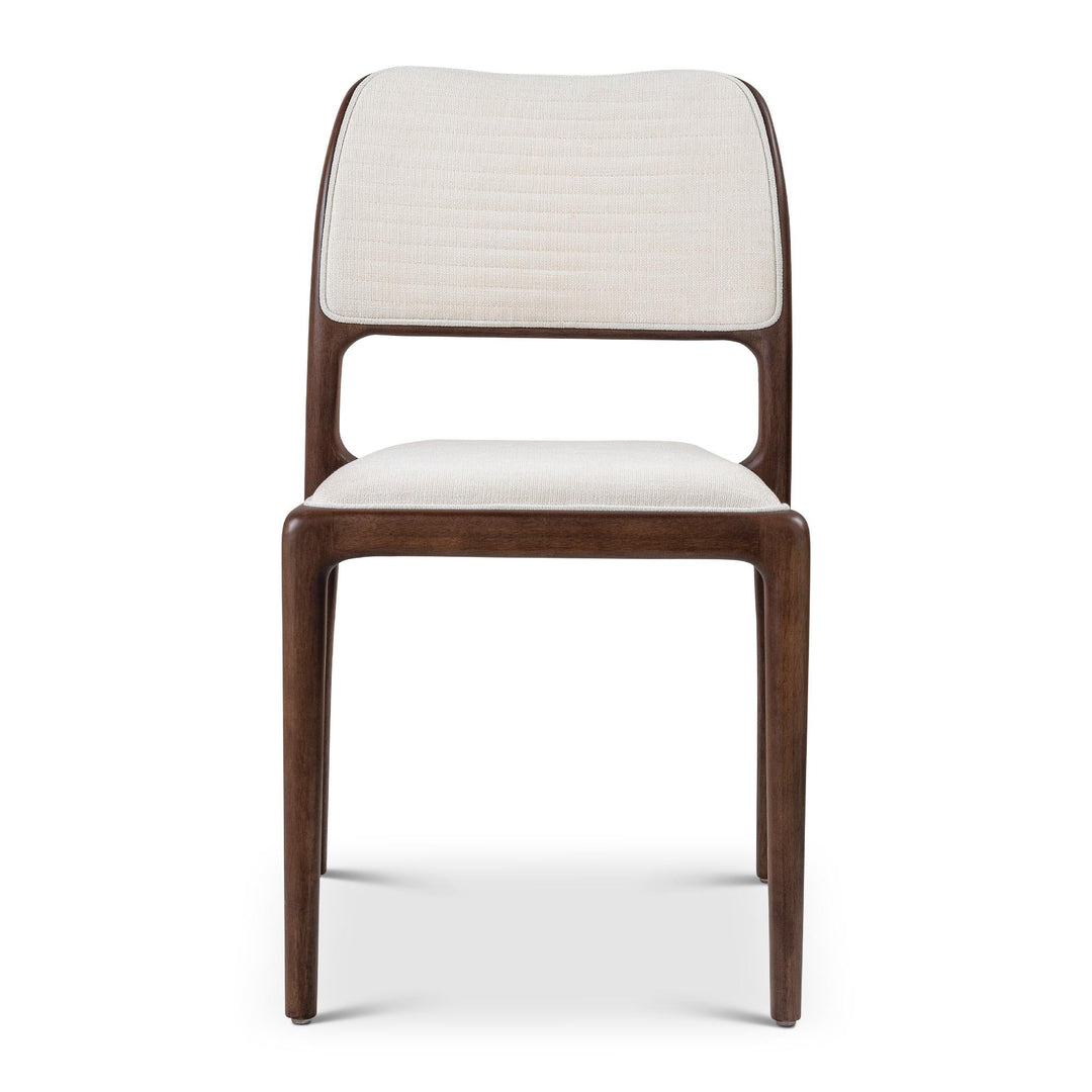 CHLOE CHENILLE FABRIC SIDE CHAIR - FONTANA NATURAL, NOGAL - FRONT VIEW