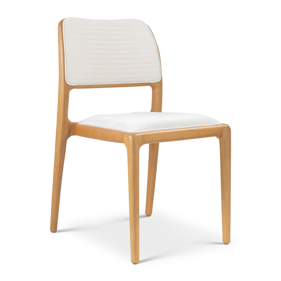 CHLOE CHENILLE FABRIC SIDE CHAIR - FONTANA NATURAL, DAMASCO - FRONT VIEW