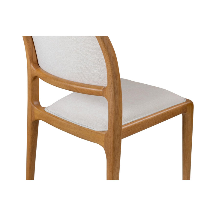 CHLOE CHENILLE FABRIC SIDE CHAIR - FONTANA NATURAL, DAMASCO - CLOSE VIEW