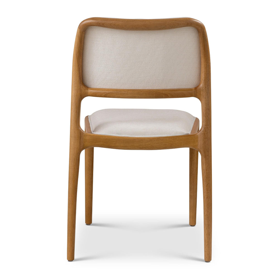 CHLOE CHENILLE FABRIC SIDE CHAIR - FONTANA NATURAL, DAMASCO - BACK VIEW