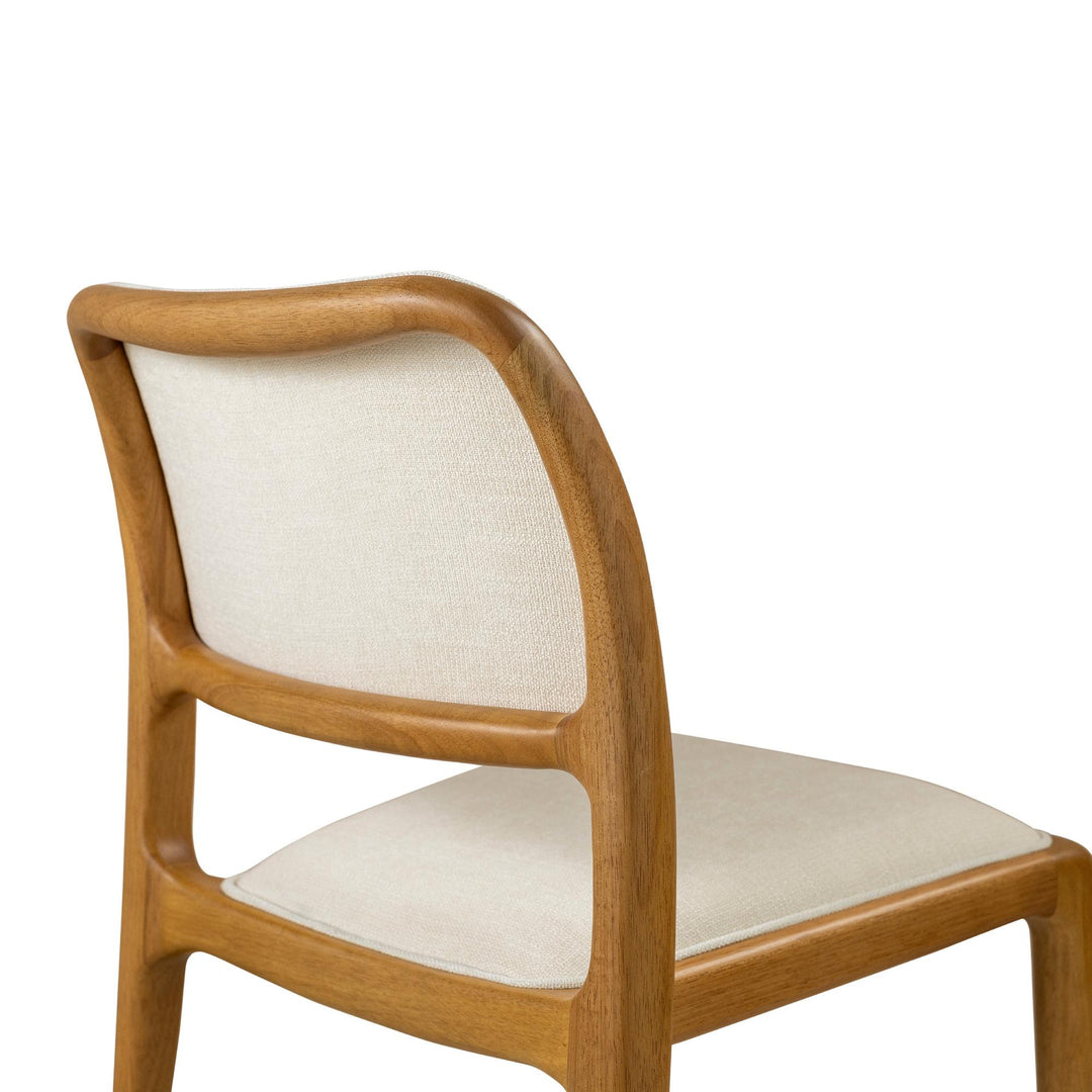 CHLOE CHENILLE FABRIC SIDE CHAIR - FONTANA NATURAL, DAMASCO - CLOSE VIEW