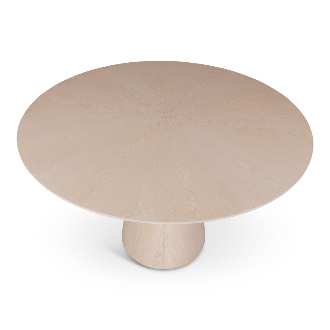 MODERN BRAZILIAN MONA WOODEN TOP ROUND DINING TABLE - NEVOA - UPPER VIEW