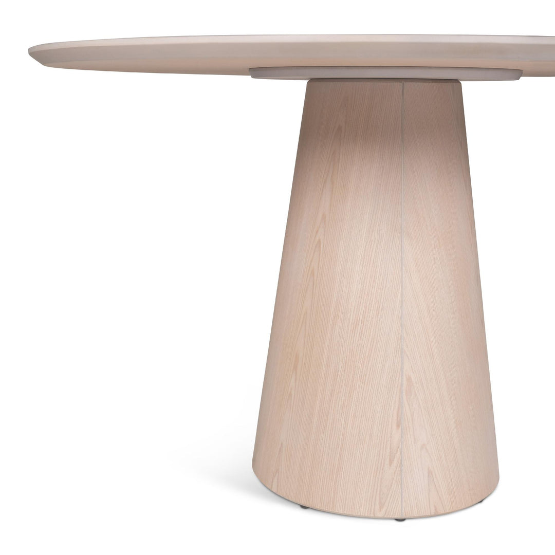 MODERN BRAZILIAN MONA WOODEN TOP ROUND DINING TABLE - NEVOA - BASE VIEW