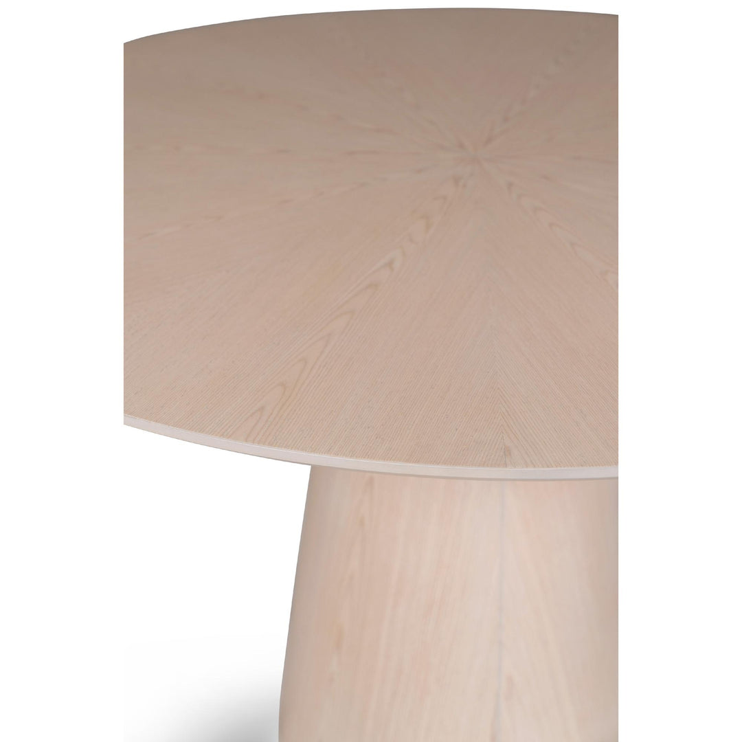 MODERN BRAZILIAN MONA WOODEN TOP ROUND DINING TABLE - NEVOA - UPPER VIEW