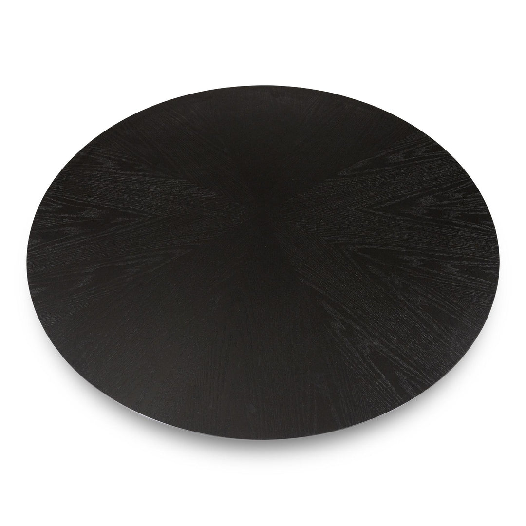 MODERN BRAZILIAN MONA WOODEN TOP ROUND DINING TABLE - EBANO - UPPER VIEW