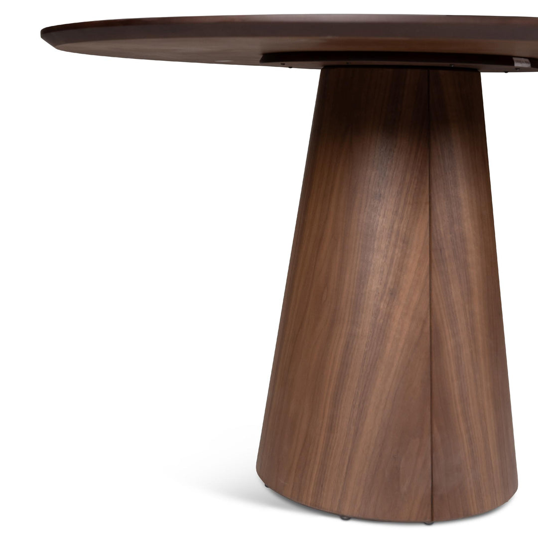 MODERN BRAZILIAN MONA WOODEN TOP ROUND DINING TABLE - NOGUEIRA - BASE VIEW