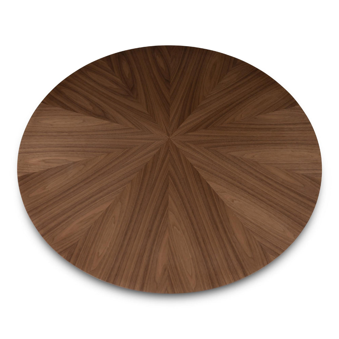 MODERN BRAZILIAN MONA WOODEN TOP ROUND DINING TABLE - NOGUEIRA - UPPER VIEW