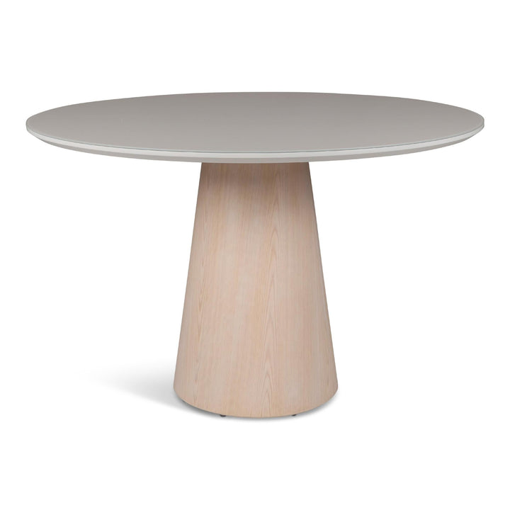 MODERN BRAZILIAN MONA GLASS TOP ROUND DINING TABLE