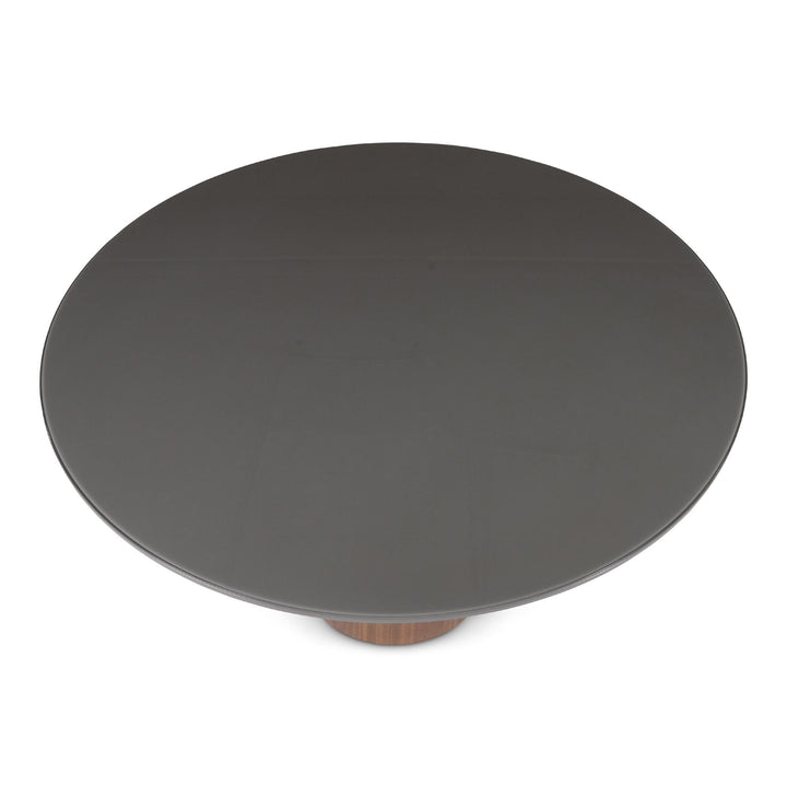 MODERN BRAZILIAN MONA GLASS TOP ROUND DINING TABLE