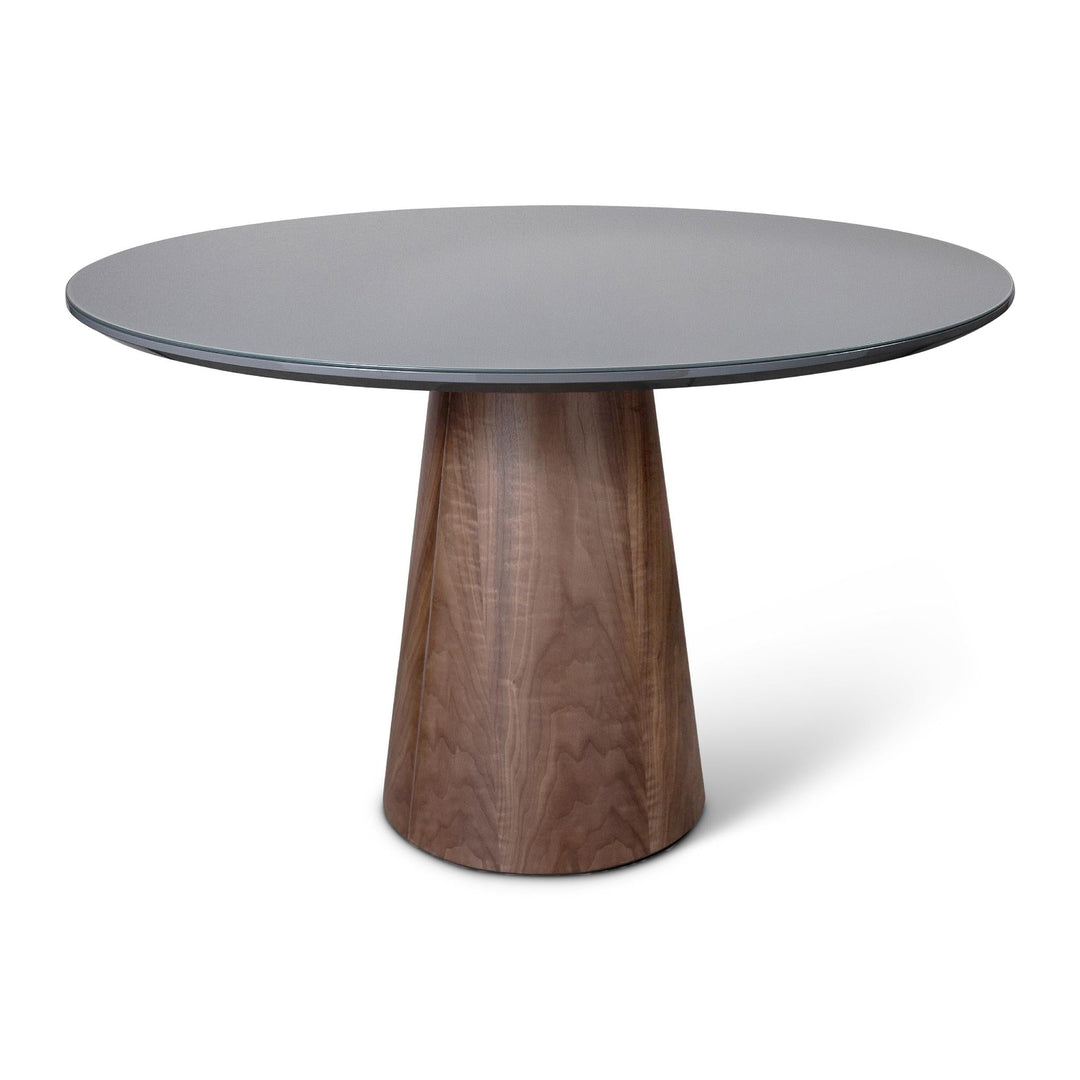 MODERN BRAZILIAN MONA GLASS TOP ROUND DINING TABLE