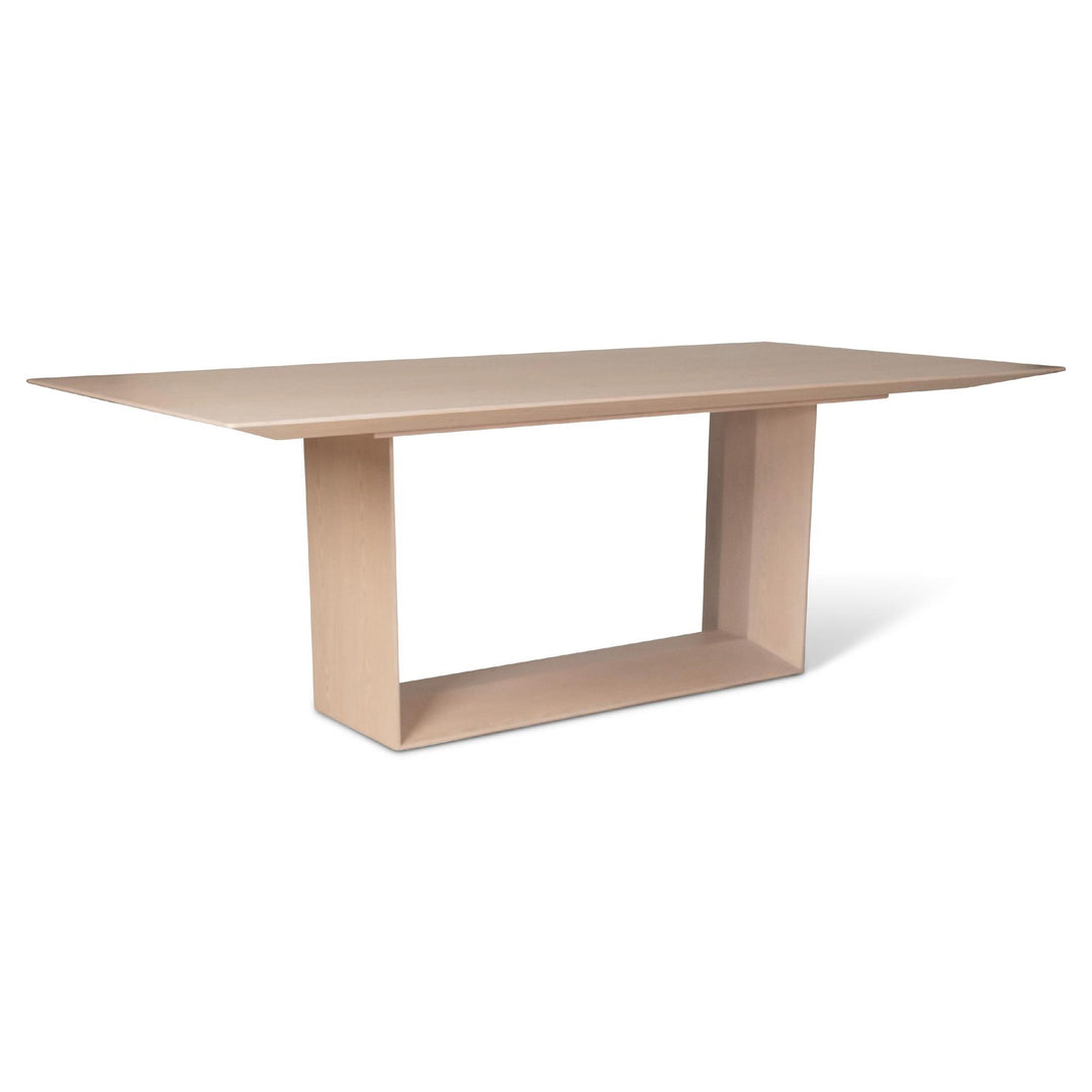 MODERN BRAZILIAN MAIORCA RECTANGULAR DINING TABLE - DAMASCO - NEVOA - FRONT VIEW