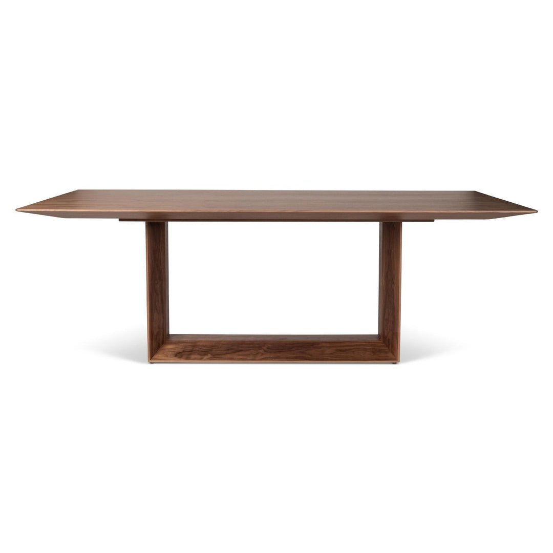 MODERN BRAZILIAN MAIORCA RECTANGULAR DINING TABLE - DAMASCO - NOGUEIRA - FRONT VIEW