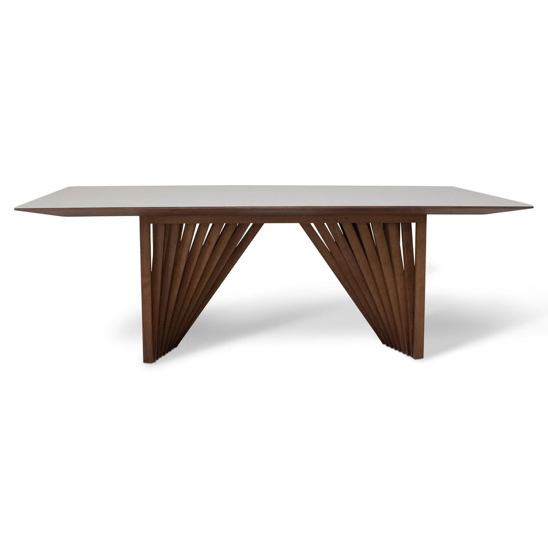 MODERN BRAZILIAN LAGUNA GLASS TOP RECTANGULAR DINING TABLE