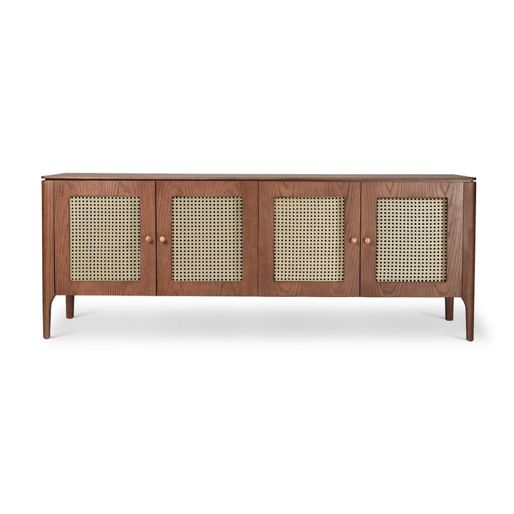 MODERN BRAZILIAN OAK VENEER MISSIONE CANE BUFFET