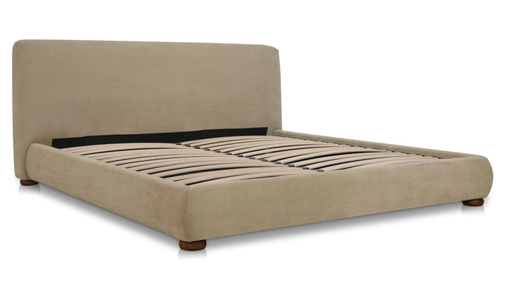 BEAU UPHOLSTERED STORAGE BED: WARM BEIGE