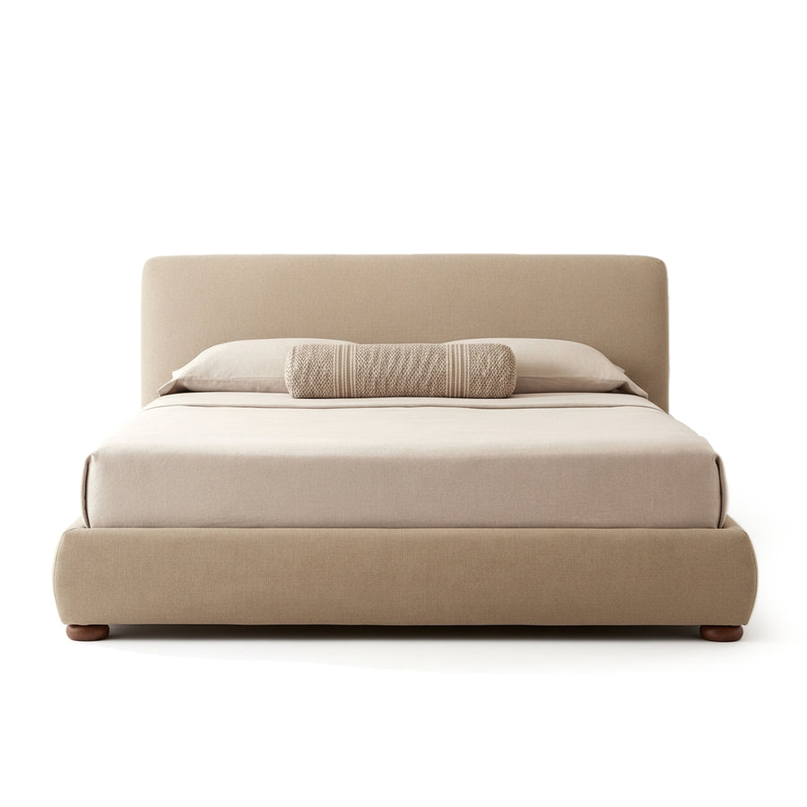 BEAU UPHOLSTERED STORAGE BED: WARM BEIGE