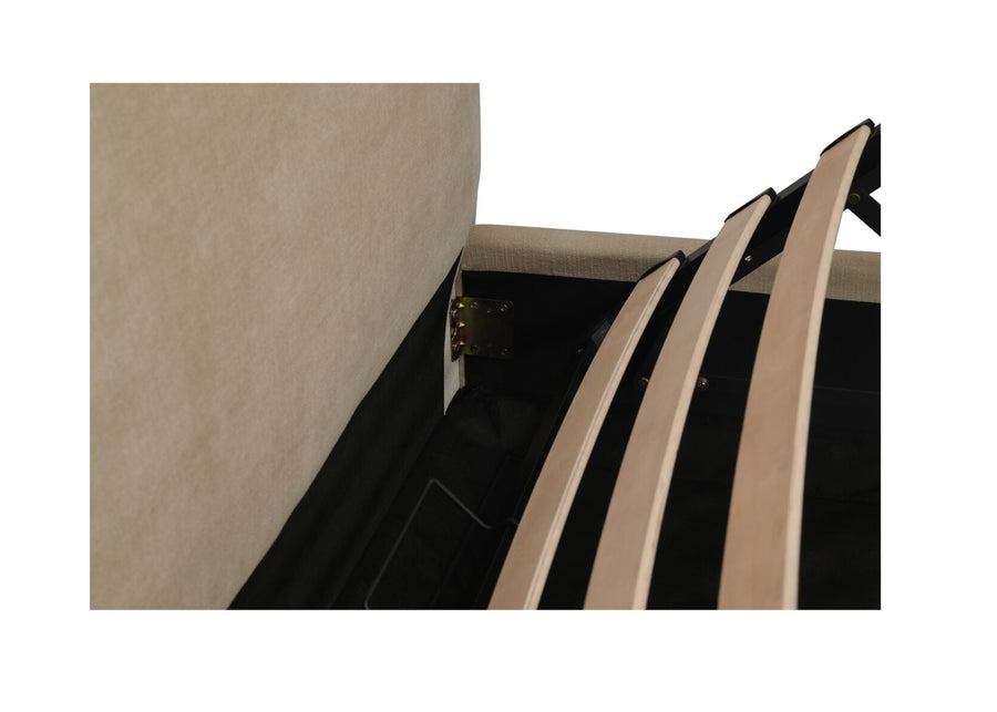 BEAU UPHOLSTERED STORAGE BED: WARM BEIGE