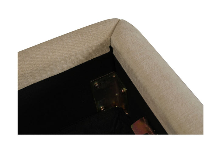 BEAU UPHOLSTERED STORAGE BED: WARM BEIGE