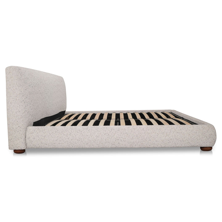 BEAU UPHOLSTERED STORAGE BED: SPECKLED LIGHT GREY