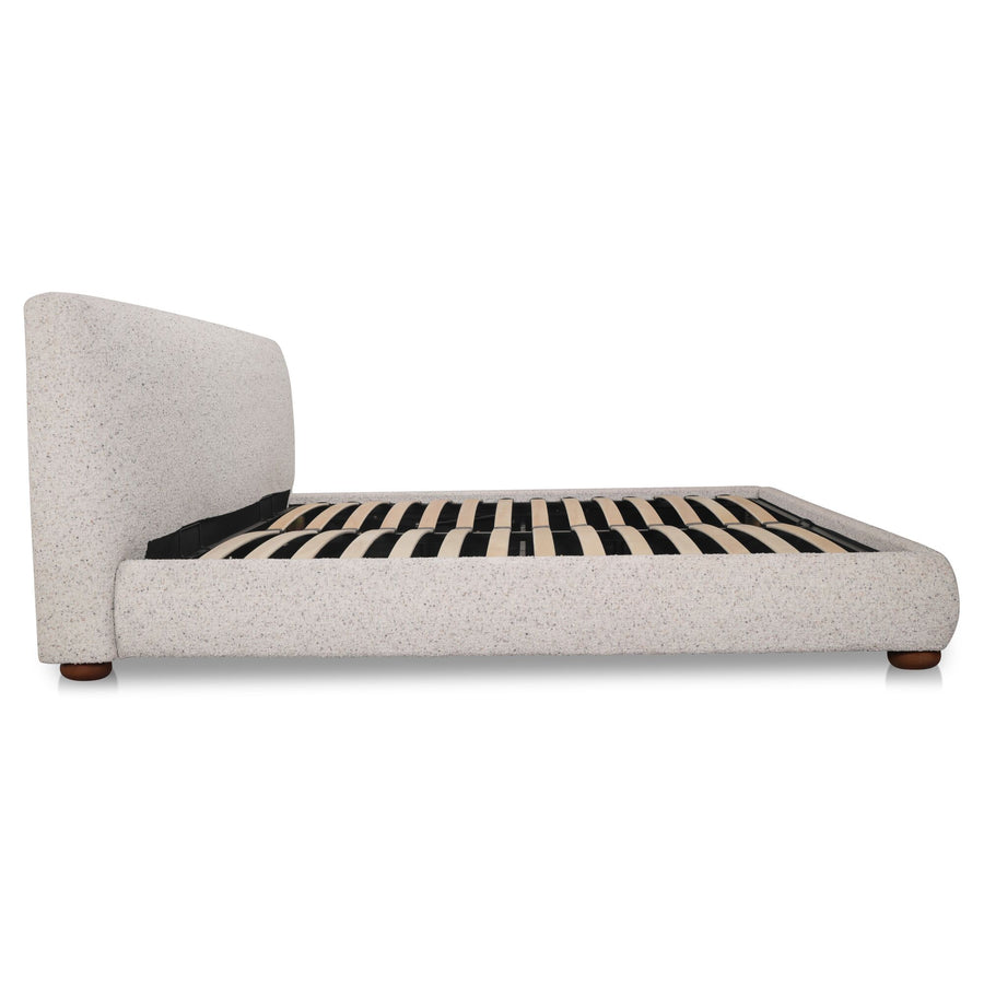 BEAU UPHOLSTERED STORAGE BED: SPECKLED LIGHT GREY