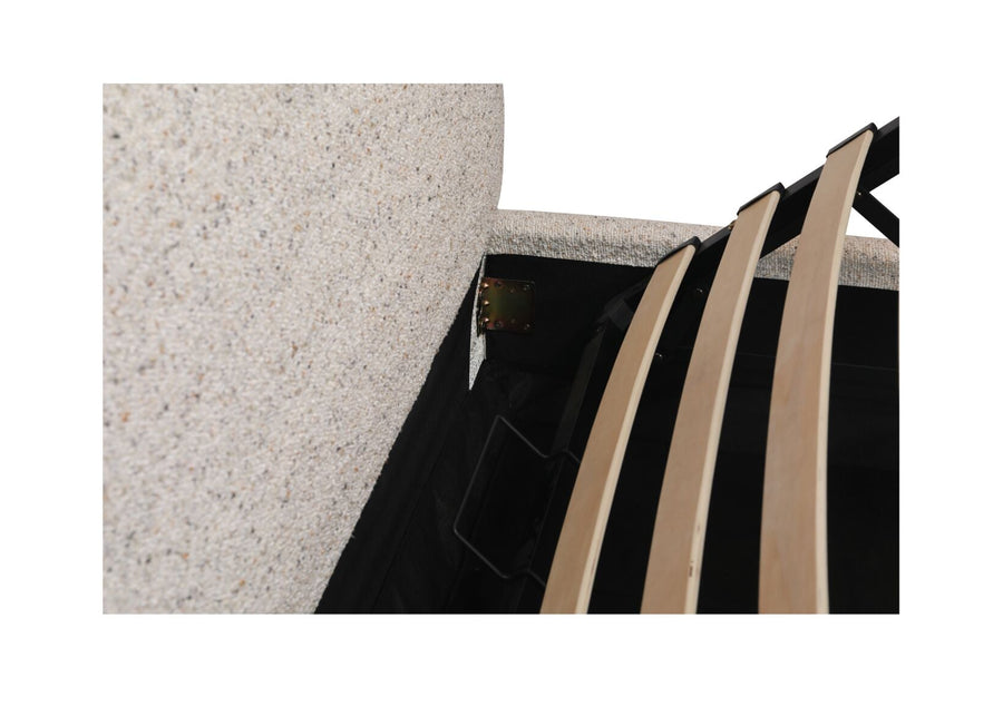 BEAU UPHOLSTERED STORAGE BED: SPECKLED LIGHT GREY