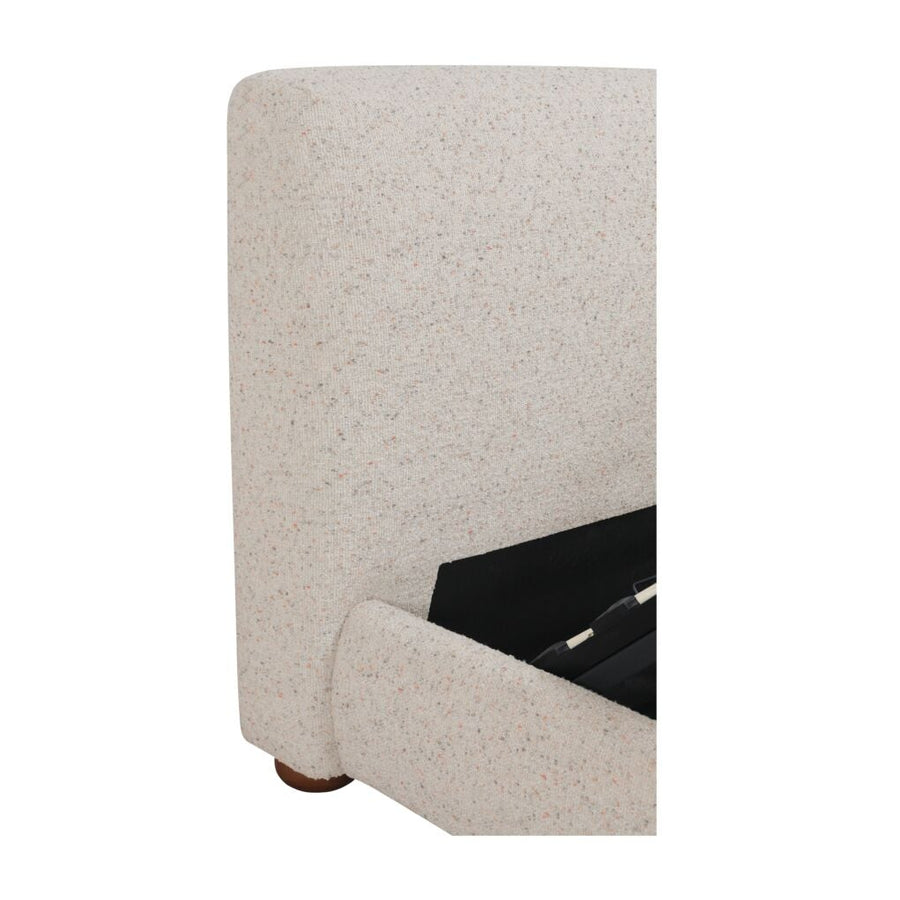 BEAU UPHOLSTERED STORAGE BED: SPECKLED LIGHT GREY