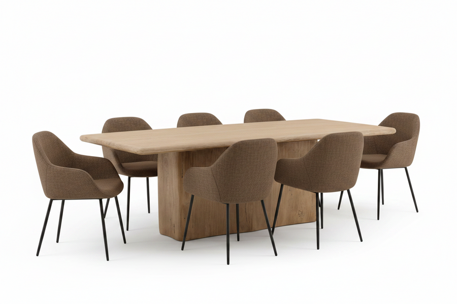 CALLUM WEATHERED NATURAL WOOD DINING TABLE