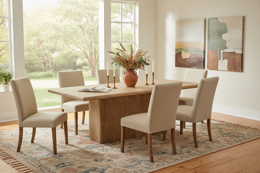CALLUM WEATHERED NATURAL WOOD DINING TABLE