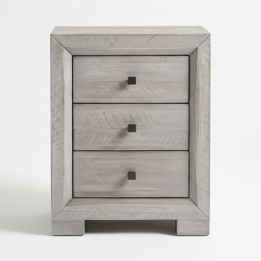 CANDACE RUSTIC GREY WASH NIGHTSTAND