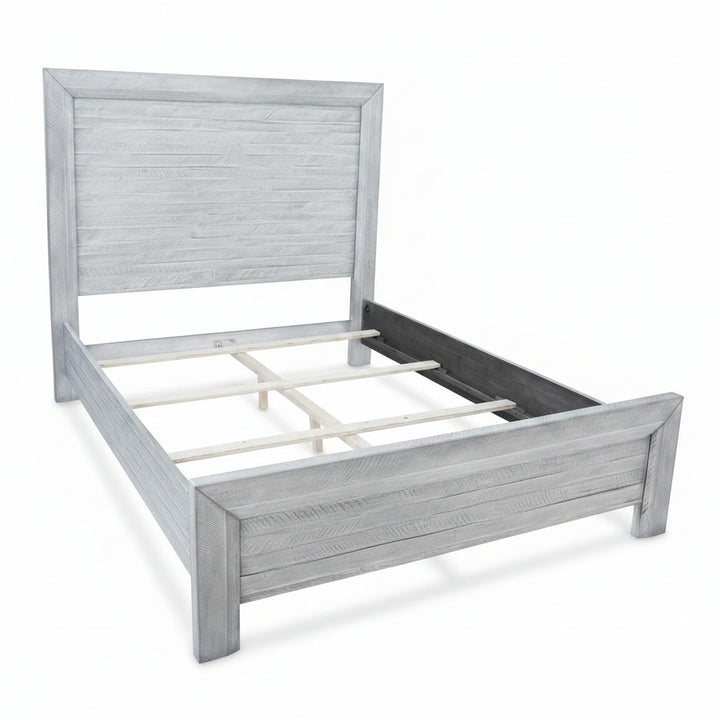 CANDACE RUSTIC GREY WASH PANEL BED