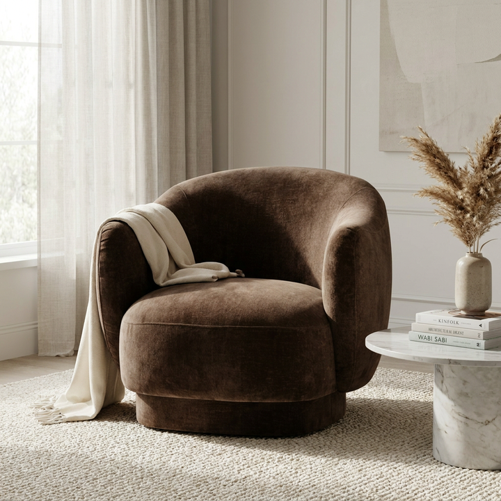 CARVEY VINTAGE VELVET ARMCHAIR